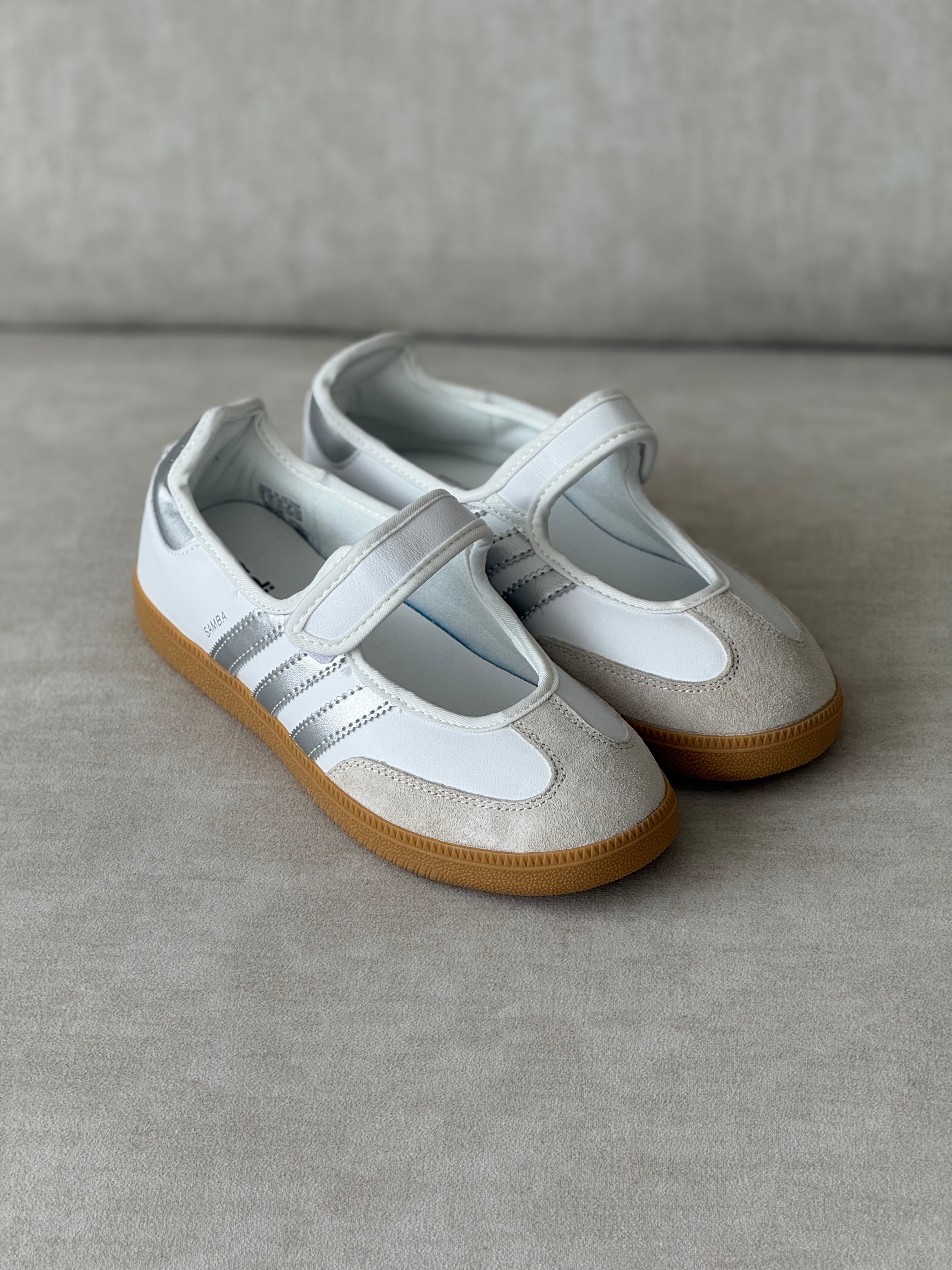Adidas Samba Jane White Silver Metallic